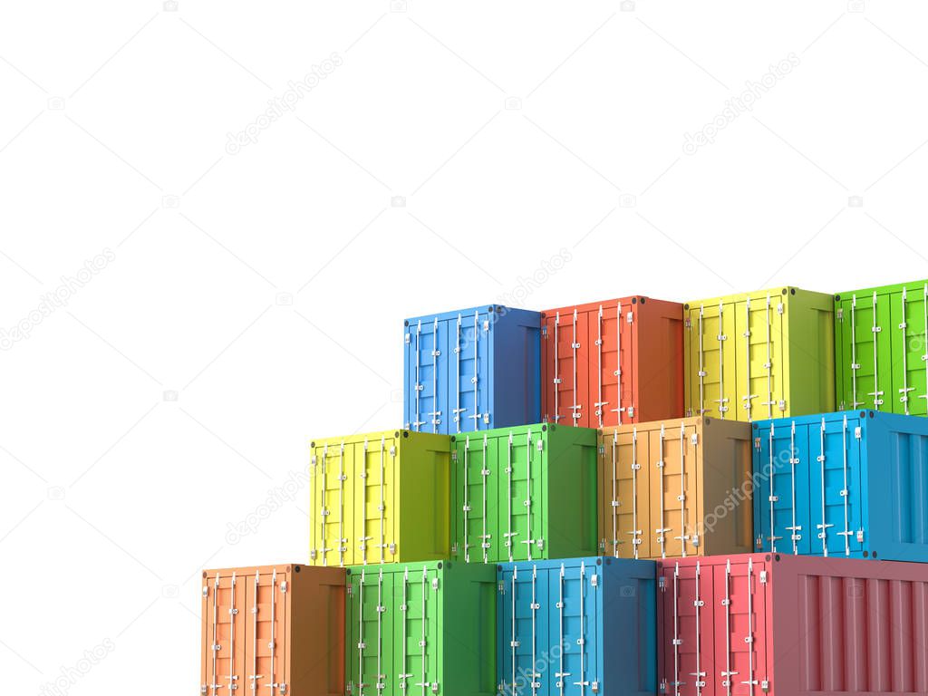 heap of colorful container