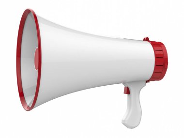 beyaz izole bir megafon