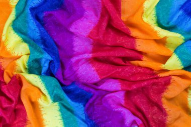 buruşuk gökkuşağı masa örtüsü arka plan