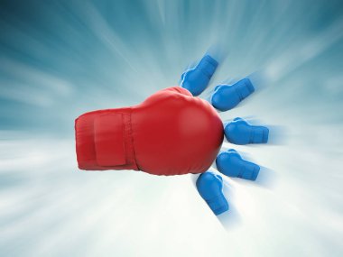 şampiyonluk kavramı kırmızı boks eldivenli