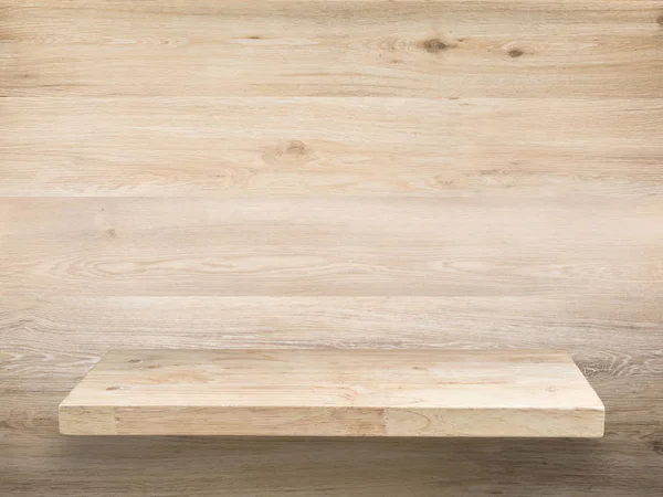 木製の棚を背景 — ストック写真