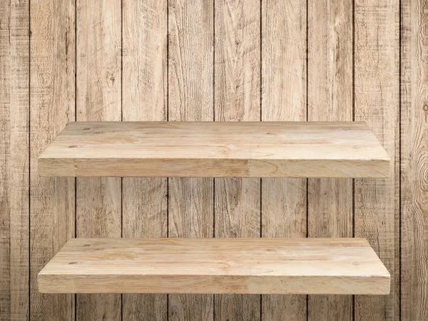 Dwa drewniane półki — Zdjęcie stockowe