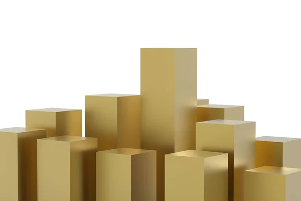 3d renderizado edificios de oro —  Fotos de Stock