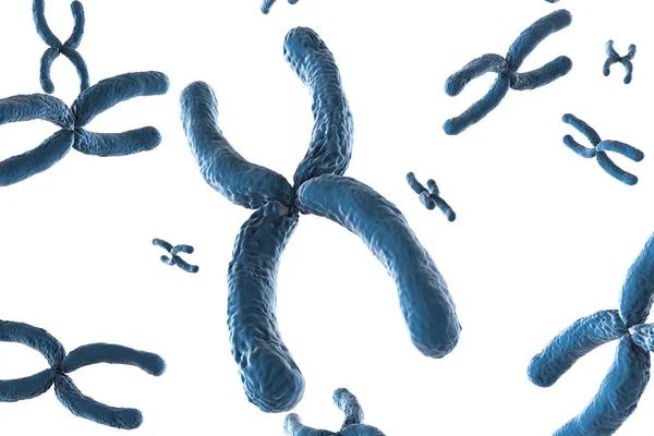 Beyaz zemin üzerine mavi kromozom — Stok fotoğraf