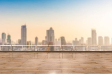 cityscape arka plan boş terasta