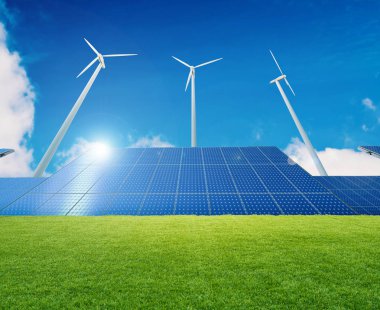 Rüzgar türbinleri ve güneş panelleri