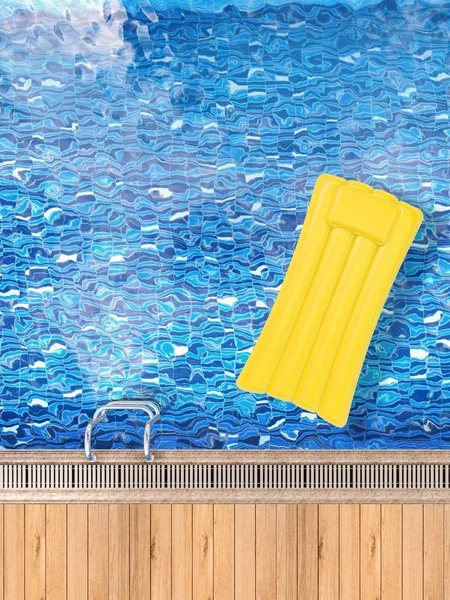 Jangada inflável na vista superior da piscina — Fotografia de Stock
