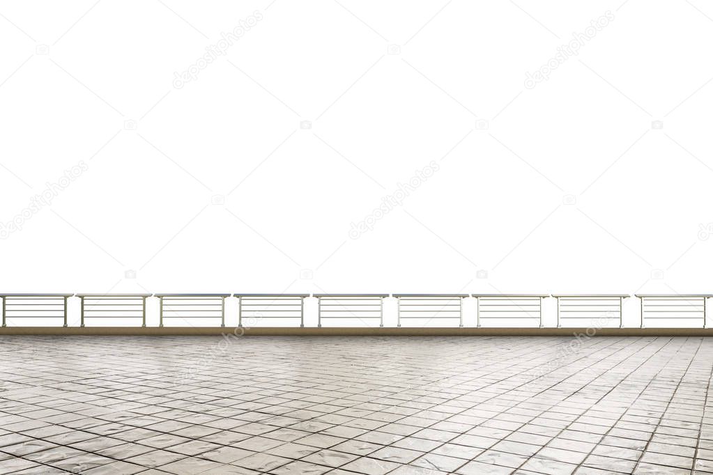 empty terrace on white background