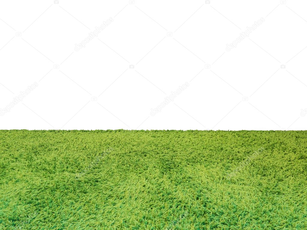 green carpet on white background