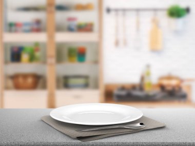 mutfak arka plan boş tabak