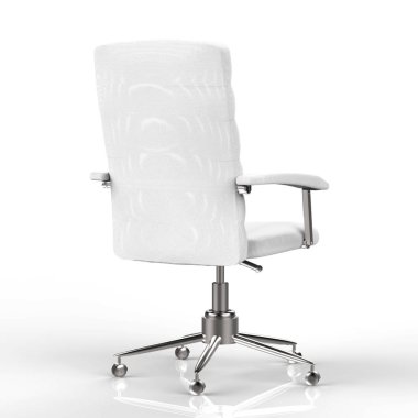 Beyaz arka plan beyaz ofis koltuğu