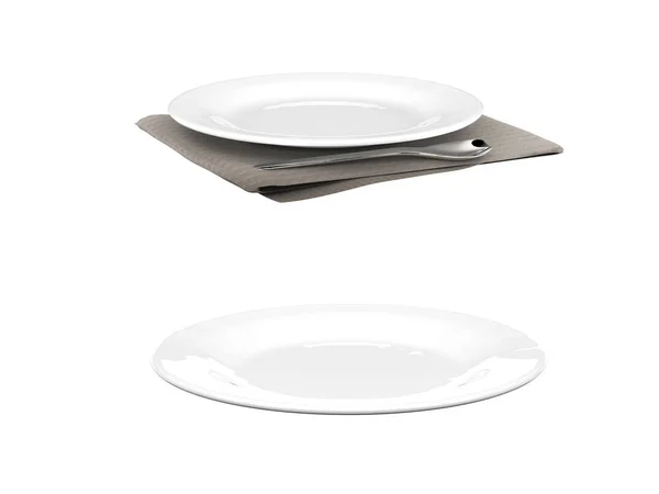 빈 접시 흰색 절연 — 스톡 사진