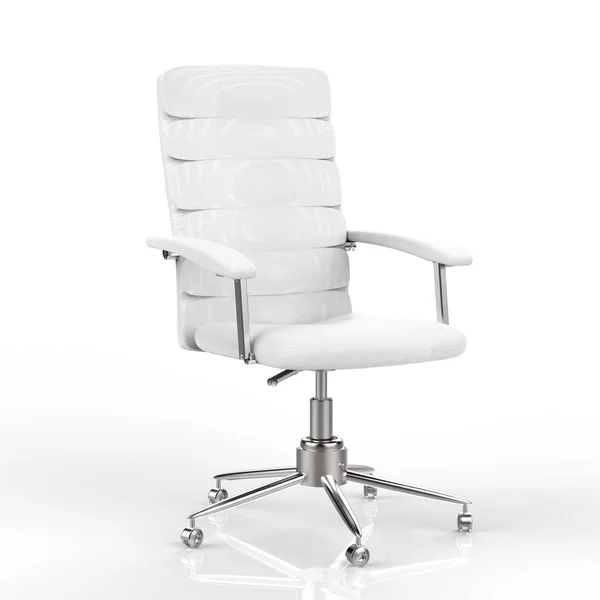 Cadeira de escritório branco no fundo branco — Fotografia de Stock
