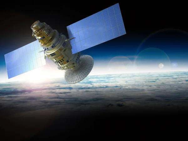 Satelitul în spațiu — Fotografie, imagine de stoc