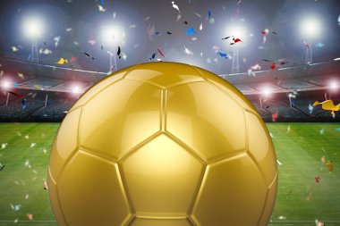 Futbol Stadyumu ile altın top 