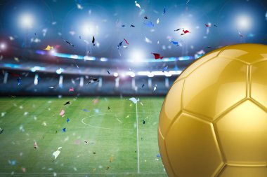Futbol Stadyumu ile altın top 