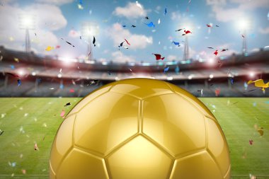 Futbol Stadyumu ile altın top 