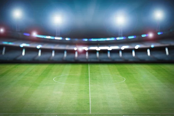 3D-weergave leeg stadion met voetbalveld — Stockfoto