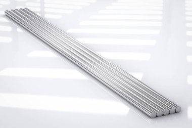 parlak metal borular