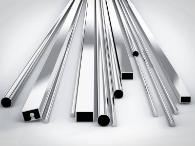 parlak metal borular