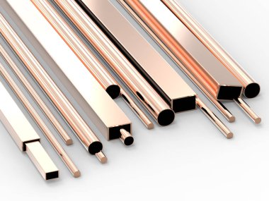 parlak bakır borular