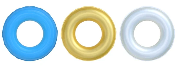 고립 된 세 수영 반지 — 스톡 사진