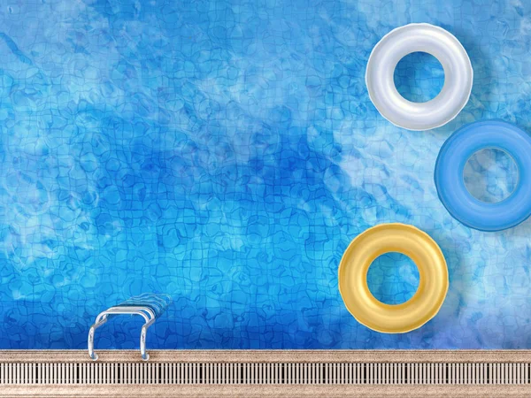 Swim rings on pool — Stock Photo, Image