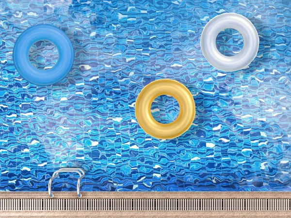 Купальные кольца на бассейне — стоковое фото