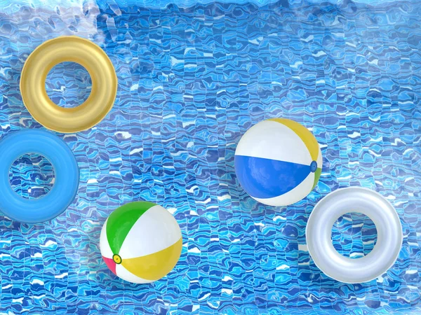 Pool with toys — Stock Photo, Image