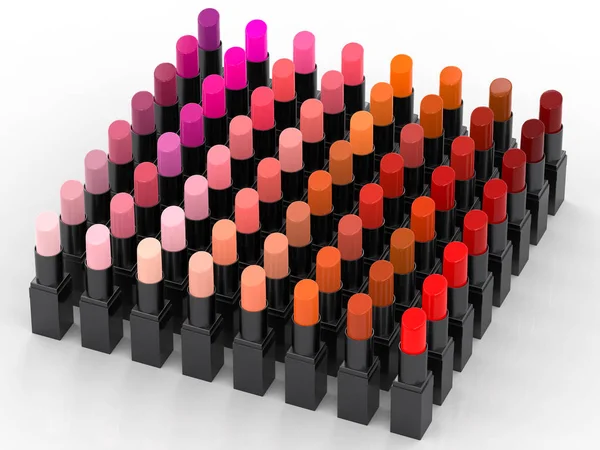 Many shades of lipsticks — Stock Photo, Image