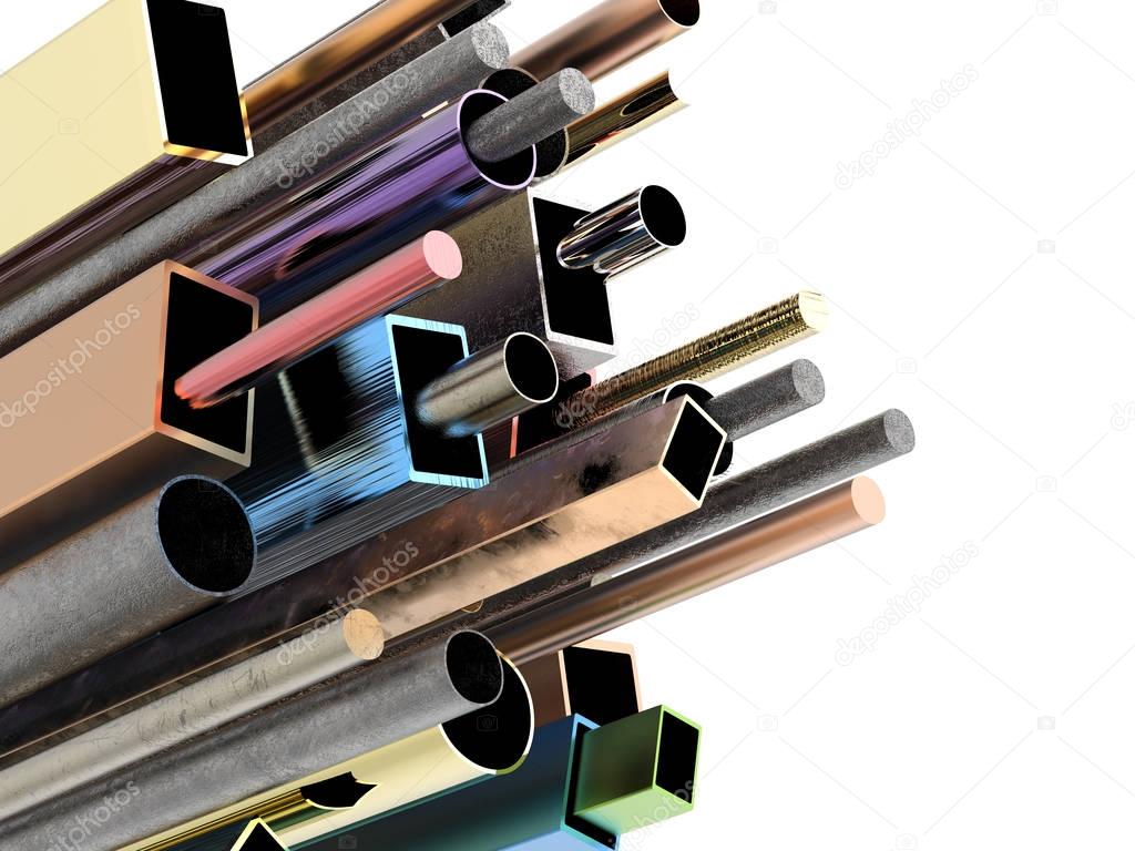 colorful pipes isolated