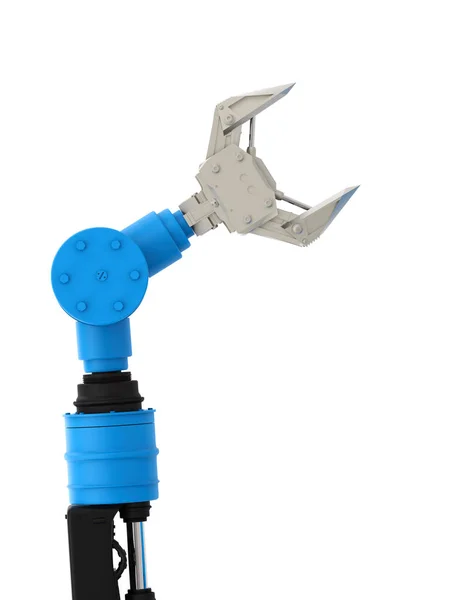 Braço robótico azul wireframe — Fotografia de Stock