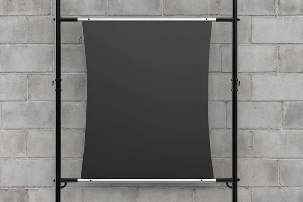 Schwarzes Canvas Stretch auf Metallrohr — Stockfoto