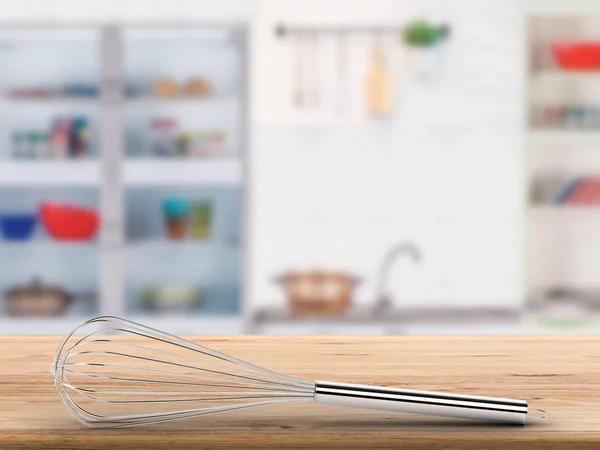 Draad vliegenmepper op teller met keuken achtergrond — Stockfoto