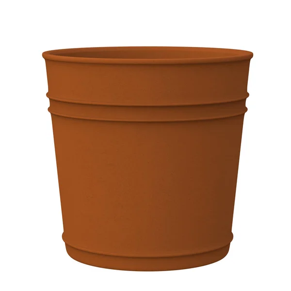 Empty clay pot isolated on white — Stock Photo, Image