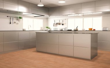 modern kitchen interior clipart