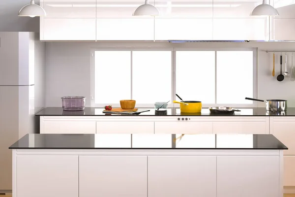 Kitchen interior with empty counter — Stock Photo, Image