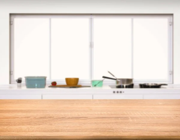 Empty wooden counter top — Stock Photo, Image