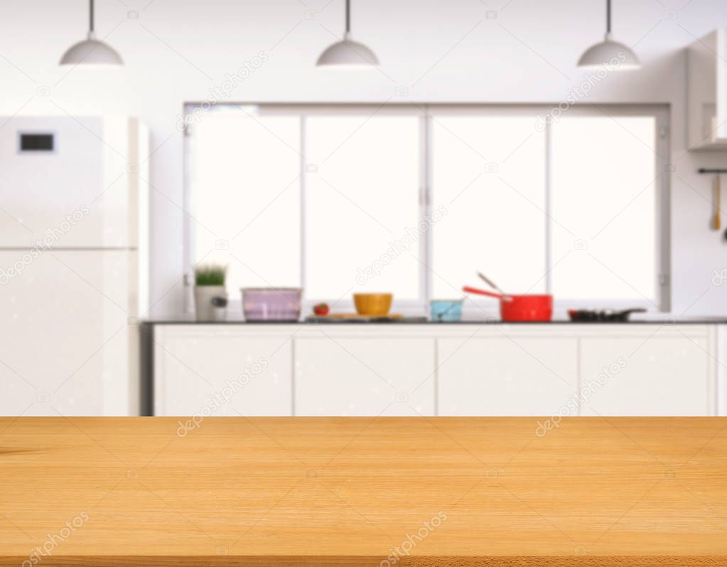 empty wooden counter top 