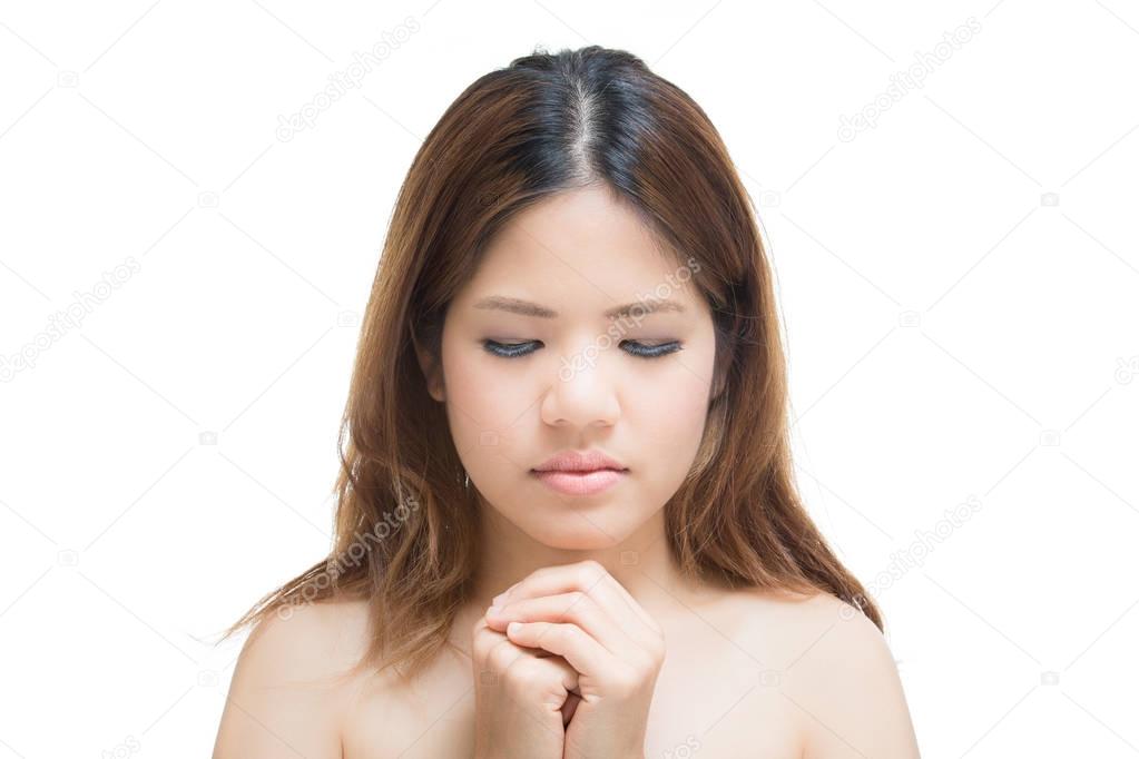 praying asian woman 