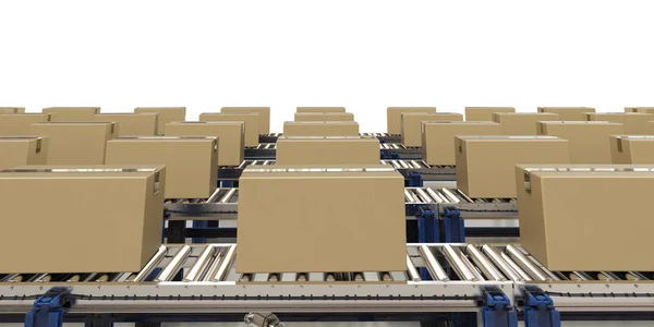 carton boxes on conveyor belt