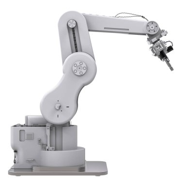 robotik kol üzerinde beyaz izole kaynak