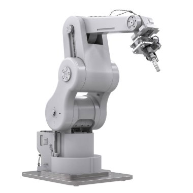 robotik kol üzerinde beyaz izole kaynak