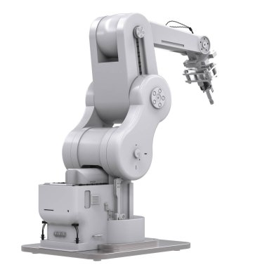 robotik kol üzerinde beyaz izole kaynak