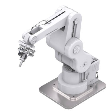 robotik kol üzerinde beyaz izole kaynak