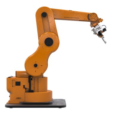 robotik kol üzerinde beyaz izole kaynak