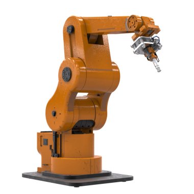 robotik kol üzerinde beyaz izole kaynak