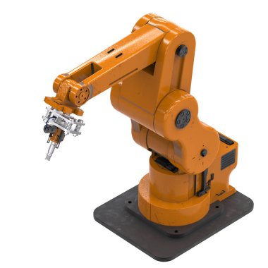 robotik kol üzerinde beyaz izole kaynak