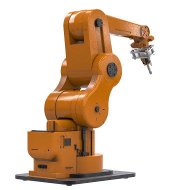 robotik kol üzerinde beyaz izole kaynak