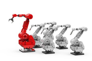 bir lider olarak kırmızı robot kol